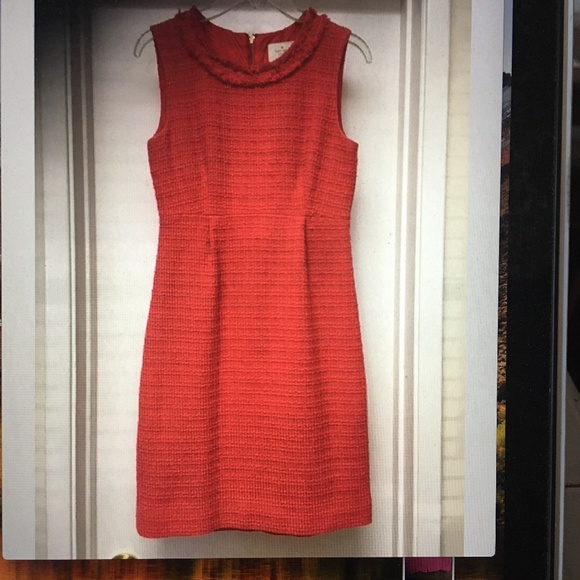 Kate Spade Coral Terri Tweed Dress Sz 4 - Picture 2 of 10